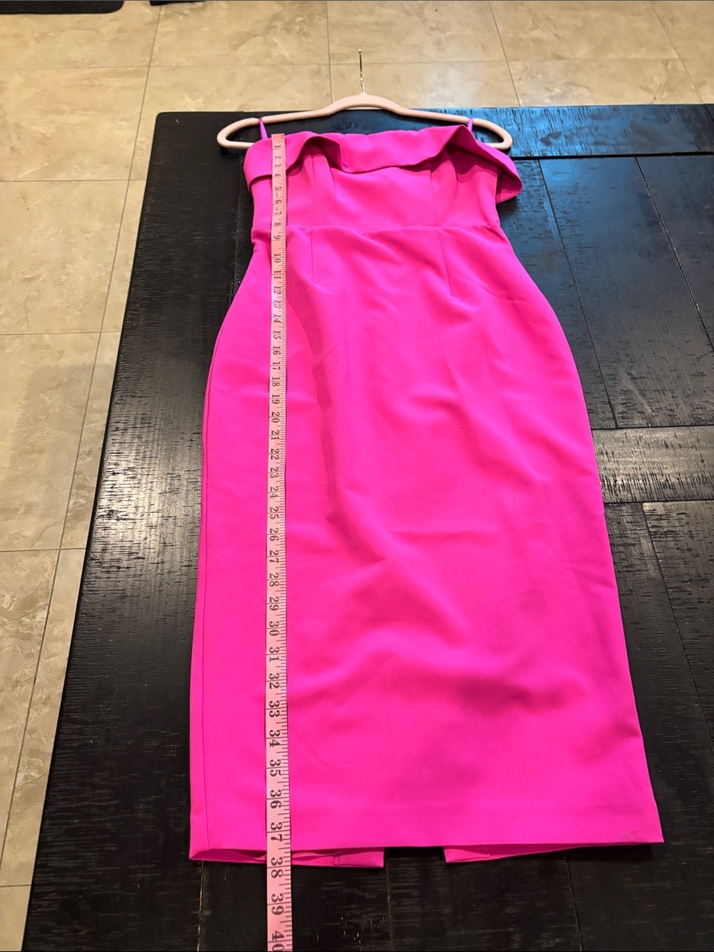 NWT Revolve Zoriannna Hot Pink Georgia Strapless Ruffle-Trim Midi Dress Small - Picture 10 of 13